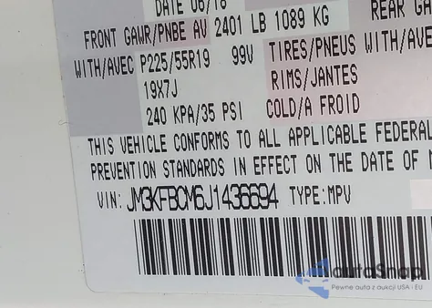 2018 Mazda Cx-5 Touring из США, поврежденный, VIN JM3KFBCM6J1436694